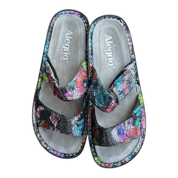 Alegria PG Lite Sandals Size 37 (6.5-7) women’s Multicolor Snake Print comfort - Picture 1 of 12